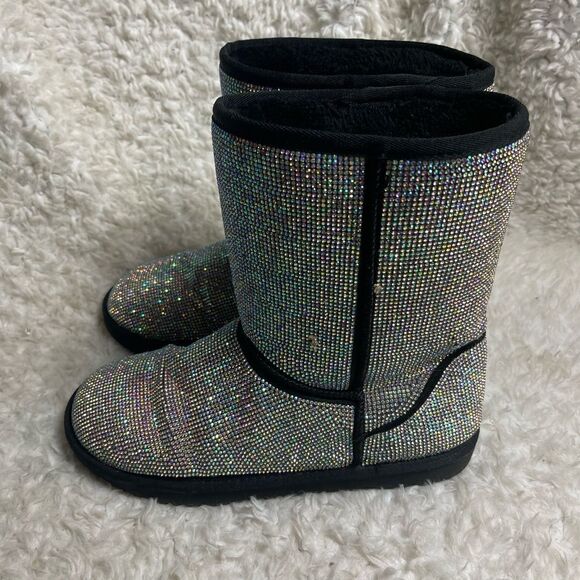 ENCORE Keesha Rhinestones mid calf slip on boots size 9.5 M - Picture 2 of 10
